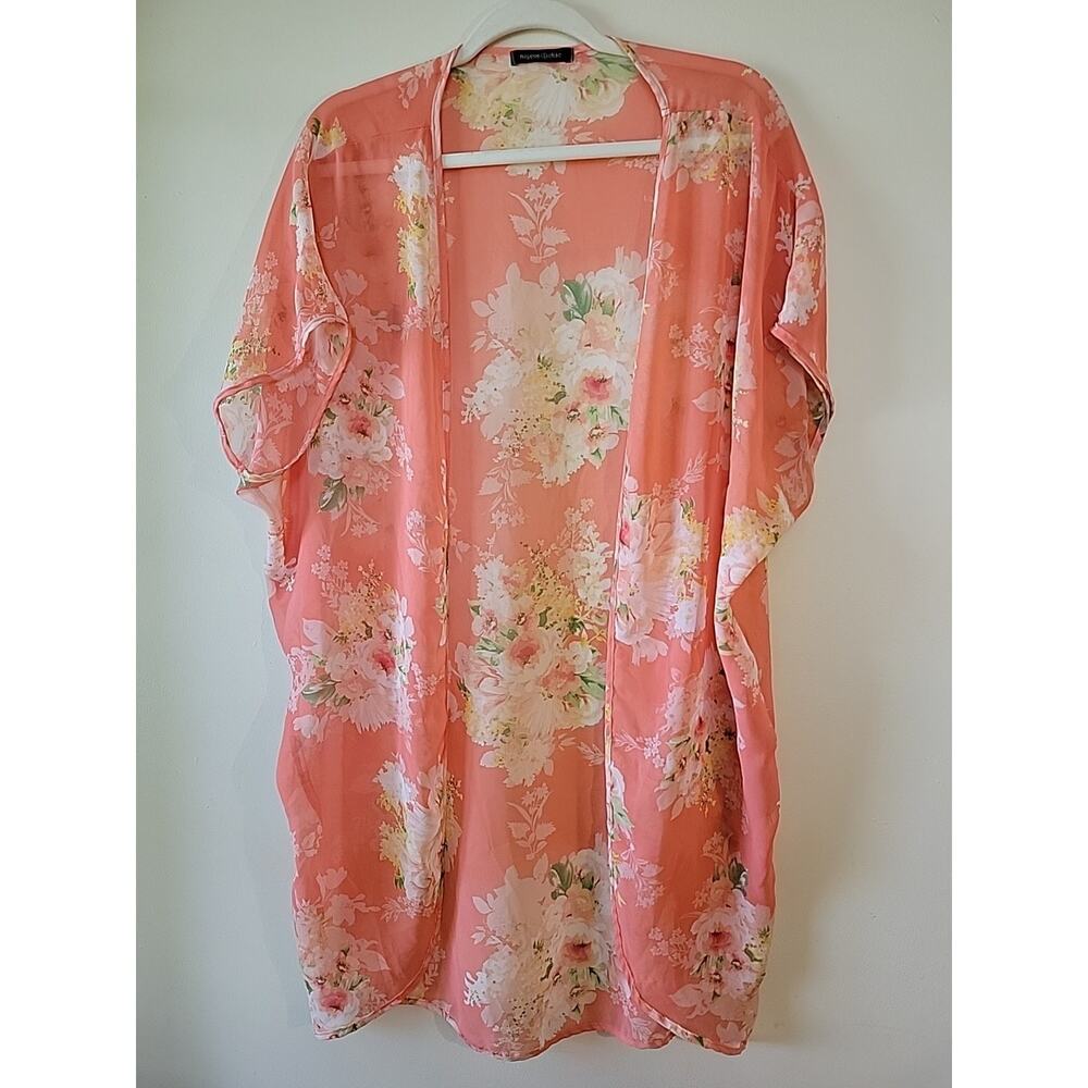 Fairy Sheer Chiffon Kimono OS Floral Whimsy Beach Feminine Ethereal Hippie Boho
